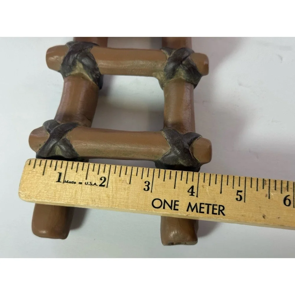 Ceramic Log Ladder Fish Tank Ornament Reptile Basking Ramp Fairy Garden Decor
